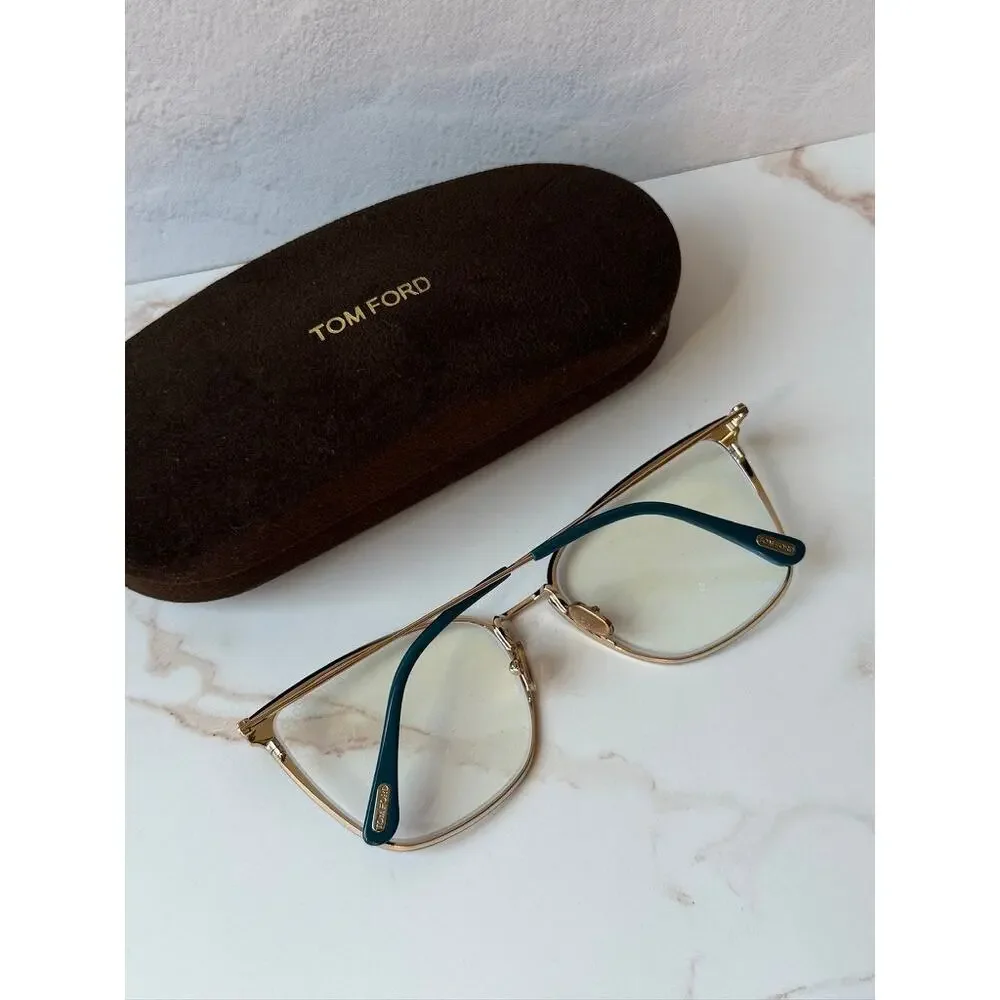 NEW Tom Ford FT5839-B Cat Eye Bluelight Frames in Green